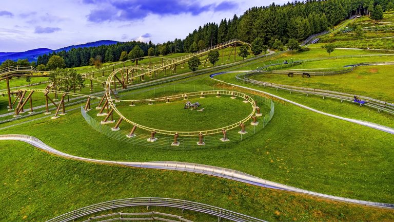 summer toboggan run, toboggan, toboggan run
